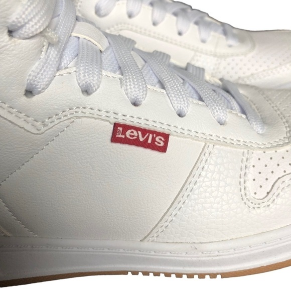 Levi’s White Drive Hi Unisex Hi-Top Sneaker Kids Size 3.5 - Picture 4 of 12